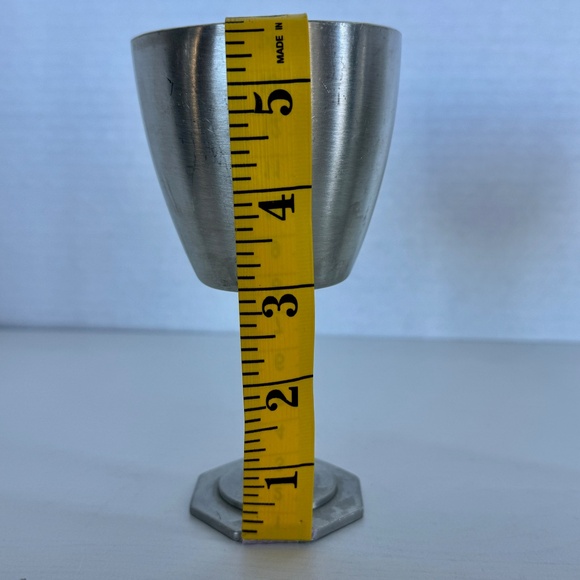 Vintage Aitkens Pewter Wine Glasses Goblets 2 Octagon Bases Matte Artisan Rustic - Picture 13 of 14